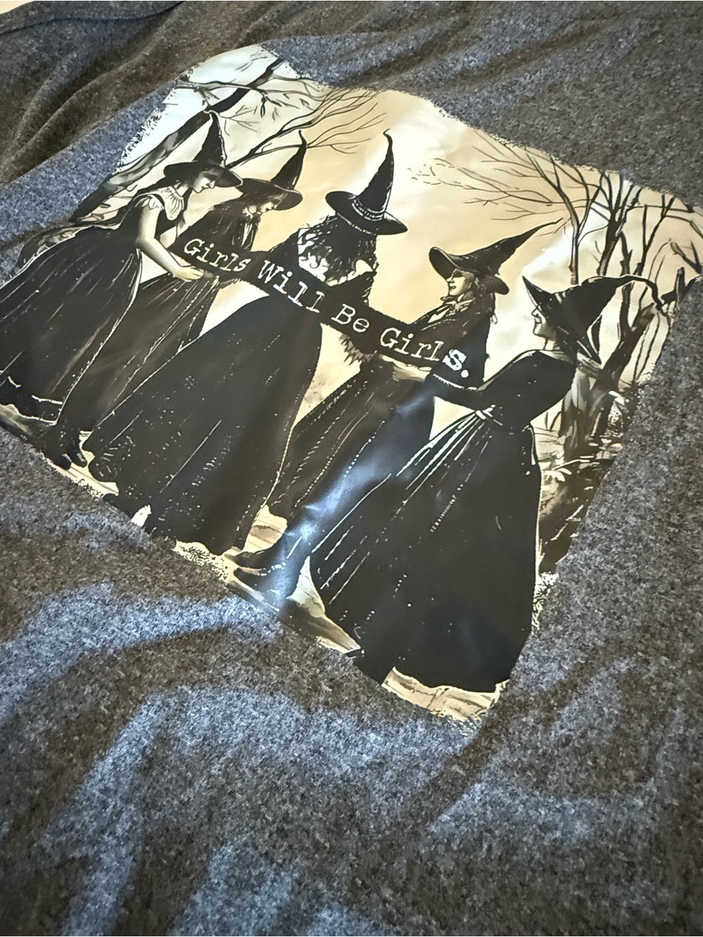 SHEIN Dark Gray Graphic Witch Girls Tank - Picture 3 of 4